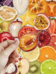 50pcs Fresh Cut Fruit Stickers For Laptop Suitcase Storage Box Room Desk Decor DIY Transparent Stickers - A - View 6
