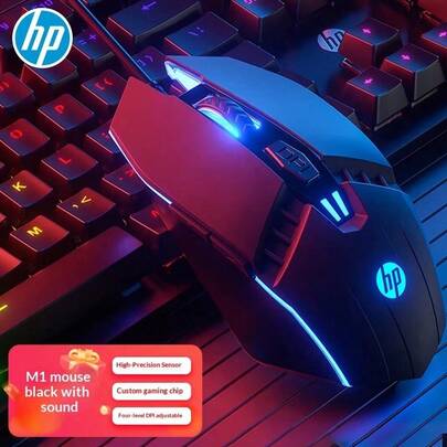  HP M1 Gaming Mouse With USB Macro Programming, Suitable For Gaming Laptops, Desktops, And Office Use