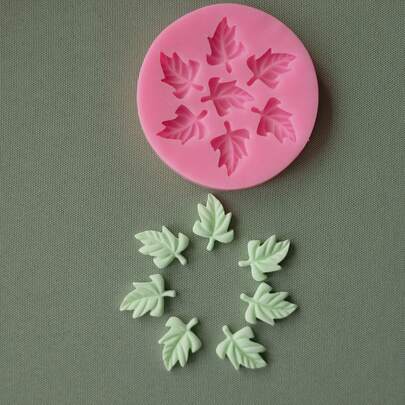 1pc Leaf-Shaped Magenta Silicone Mold, Suitable For Plaster, Soap, Candle, Jewelry Making, DIY Crafts, Home Decor