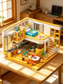 Bộ trò chơi xếp hình mini tự lắp ráp 2.395 mảnh dành cho nữ giới trưởng thành, một bộ đồ chơi dễ thương và thú vị giúp giảm căng thẳng và lo âu. Mô hình lắp ráp cảnh quan đường phố sáng tạo là món quà sinh nhật hoàn hảo dành cho bạn trai. Một bộ mô hình kiến trúc biệt thự ánh nắng tinh tế (kèm nhãn dán). - Nhiều màu - Xem 19