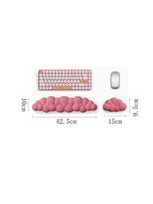 2 Pieces Set Of Cloud Mouse Pad Keyboard Hand Rest Memory Foam Hand Rest Wan Girls Office Typing Wrist Rest Non-Slip Silicone Male Cloud PU Leather Soft Computer Wrist Mouse Pad Set - View 9