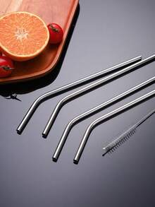 Bộ 5 cọ vệ sinh ống hút bằng thép không gỉ, phụ kiện ống hút cong dùng cho đồ uống sáng tạo, trà sữa, cà phê. - Xem 6