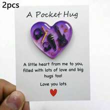 1pc Music Themed Pocket Hug Token, Resin Guitar Microphone Memorabilia With Greeting Card, Inspirational Gift For Music Lovers, Music Festival - View 8