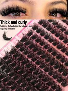 156 sợi mi giả tự nhiên - Mi giả D-Curl mềm mại, tự làm, tạo độ dày và dài mi như ở salon, dễ dàng sử dụng, có thể tái sử dụng, thoải mái khi đeo. - D - Xem 2