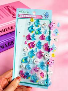 Bộ sưu tập sticker 3D - Sticker hình giọt nước hoạt hình dễ thương, thích hợp cho album ảnh thủ công, làm thiệp và quà tặng cá nhân hóa. - Nhiều màu - Xem 15