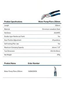 Cờ lê bơm ống đa năng Bosch Pro Series 10 & 16" điều chỉnh nhanh, tháo lắp nhanh, cờ lê ống miệng rộng, cờ lê đa năng dùng cho bồn rửa nhà bếp/lắp đặt ống, thích hợp cho bảo trì gia đình. - Dòng sản phẩm Bosch Pro - Xem 5