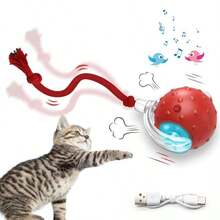 Chirping Cat Dog Toy Ball | Motion Activated USB Rechargeable Fast Rolling | Anti-Depression Interactive Play Toy For Indoor Pets ﻿ - View 1