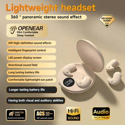  New Senyang True Wireless 5.3 In-Ear Smart Sleeping Confortable Bluetooth Headset Music Earbuds Video TWS HIFI Bass 9D Stereo HD Calling Earphones For Android For Iphone Cellphone Sport Earpieces Sleep Headphones
