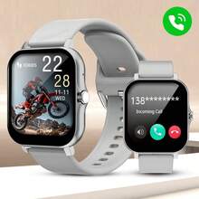 1pc 1.83" Full Screen Touch Casual Electronic Watch, Unisex, Silicone Strap & Zinc Alloy Case, Receive Calls, Time, Date, Alarm, Pedometer, Great Gift - Multicolor - View 20
