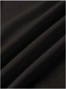 Top de manga corta sencillo, informal y bonito con estampado para niños, ideal para el verano. - Negro - Ver 3