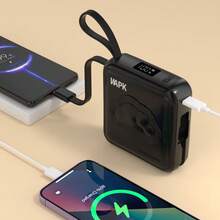 WAPIK 고속충전 일체형 미니 보조배터리 M2 C타입 잔량표시 10000mAh 22.5W - 노란색 - 보기 5