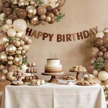 99pcs Brown Balloon Arch Decoration Kit, Neutral Brown, Gold And Beige Balloons, Suitable For Boy/Girl Birthday Party, Bear Theme Baby Shower Or Bridal Shower Decor - Brown - View 3