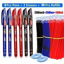 Bút bi mực xanh/đen/đỏ, có thể xóa được, dùng cho học sinh, văn phòng phẩm, dụng cụ viết, dụng cụ viết cao cấp. - Nhiều màu - Xem 12