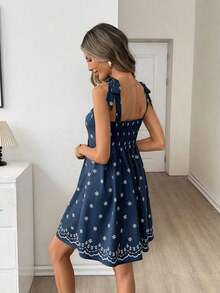 Vestido de verano casual con estampado floral para vacaciones de mujer - Multicolor 2 - Ver 4
