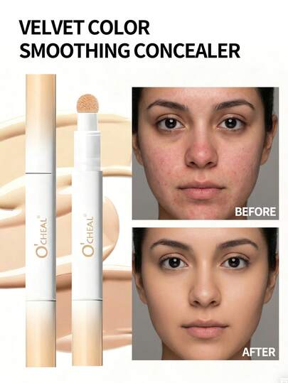 1 pieza Corrector facial que cubre ojeras, manchas de acné, resistente al agua, de larga duración y sin manchas