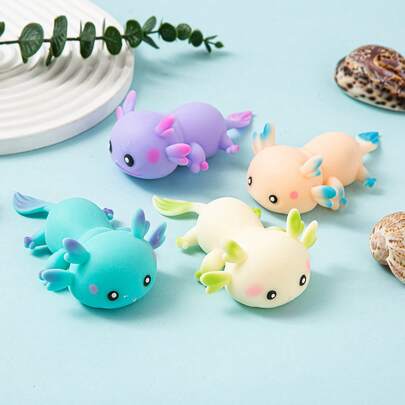 1pc Colorful Salamander Squishy Toy, Squeeze Stress Relief, Soft Cute Animal, Birthday Gift Filler, Party Favor, Classroom Prize, Easter Basket Filler (Random Color)