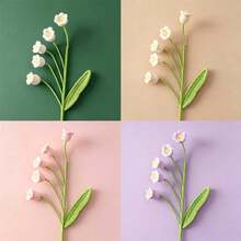 5 Buah Ranting Bunga Lily of the Valley Buatan Tangan, Dekorasi Rumah Mewah untuk Ruang Makan, Gaya Ins - MultiWarna - View 8