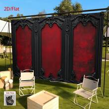 2D Flat, Top Choice [1pc Of Vintage Backdrop Fabric] VintageStyle In Black And Red, 1pc Of Flat Design Backdrop Fabric Suitable Parties, Living Rooms, Offices, Bars, Cafes, Home Decor, Midsummer Festival - 1pc - 查看 2