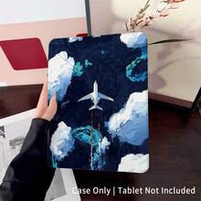 1 件装飞机云打印平板电脑保护套，兼容 iPad，通用智能保护套 - 兼容 iPad Air 6/5/4、10 (10.9 英寸)、iPad Pro 2024/M3/A16 2025 - 优质保护套，适用于工作、旅行和居家使用 - 兼容 Galaxy Tab A8/A9+/S6 Lite/S7/S9 FE+/S10+、小米平板电脑 5/5 Pro/6/6 Pro/7/7 Pro/6S Pro、OPPO 平板电脑、华为 MatePad 和荣耀平板电脑 - 彩色 - 查看 2