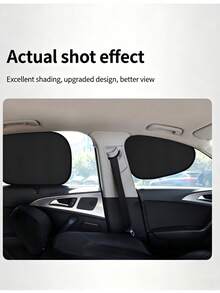 這款汽車側窗遮陽簾採用靜電吸附設計，無需吸盤或磁鐵即可輕鬆安裝。由多層複合布料製成，提供完全遮光（0% 透光率）與持久的 UV 防護，有效阻擋直射陽光、降低車內溫度並防止眩光傷害眼睛。 - A - 查看 8