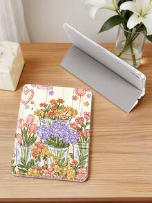 1 件装花卉插画彩绘平板电脑保护套，兼容 iPad Mini 4/Mini 5/Mini 6/Mini 7/Air/Air 2/9.7/10.2/10.5/Air 4/Air 5/10.9/Pro 11 英寸/第十代/Air 11 英寸 (M2)-2024/Pro 11 英寸 (M4)-2024/Air 11 英寸 (M3) 2025/(A16) 11 英寸第十一代 2025/Air 8 (M4) 2026 (11 英寸)，Galaxy Tab A8 10.5 英寸 2022。功能：内置笔槽、三折支架、TPU 软边保护、磁吸式睡眠/唤醒、精美/创意/趣味/个性化/可爱设计。 - 彩色 - 查看 5