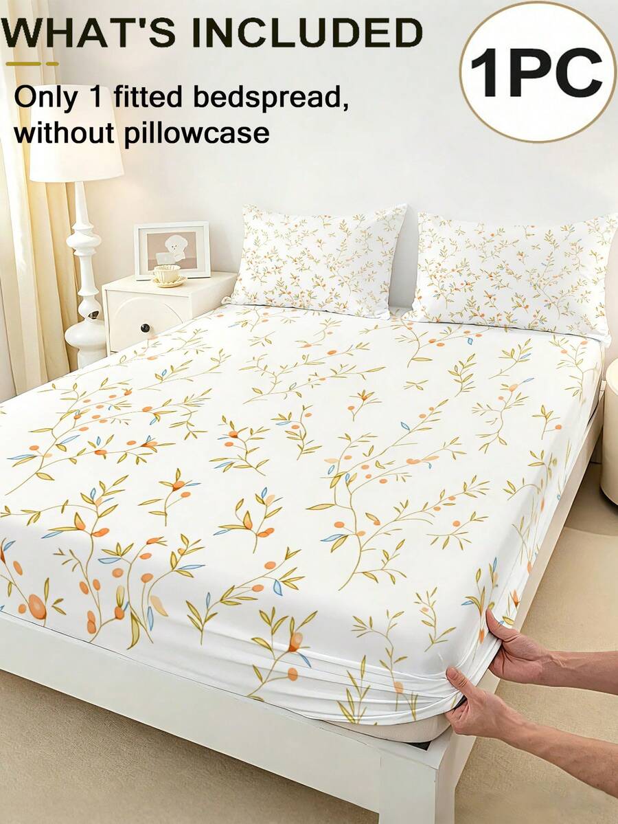 1 bộ ga trải giường in họa tiết hoa lá tinh tế, chất liệu vải polyester 100% mềm mại và thoáng khí. - Nhiều màu - Xem 1