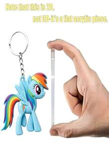 Móc khóa hình xe hơi My Little Pony, móc treo cặp sách hình hoạt hình dễ thương, móc khóa túi quà nhỏ, phụ kiện treo túi DIY - Nhiều màu - Xem 6