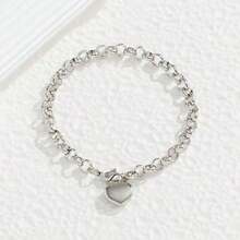 1 pieza Brazalete chapado en oro, diseño elegante europeo y americano, brazalete minimalista de nicho chic, adecuado para uso diario - pulsera de amor - Ver 7