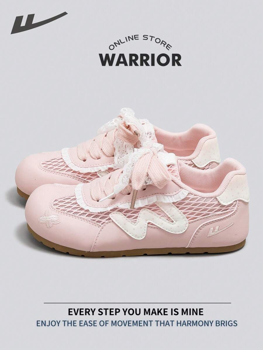 Giày thể thao phong cách retro Warrior dành cho nữ, thích hợp cho mùa xuân và hè. Giày chạy bộ thoải mái, kiểu dáng đơn giản nhưng vẫn thanh lịch. Giày sneaker phù hợp sử dụng quanh năm, bền bỉ, thích hợp cho cả ngày tập luyện. - Gạo/Bột - Xem 1