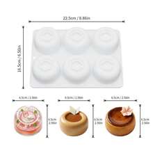 Khuôn làm bánh mousse tròn 6 ngăn, bằng silicon chịu nhiệt, chống dính, dễ lấy bánh ra, thích hợp làm các món tráng miệng mousse, thạch, pudding, sô cô la và các món ăn nhẹ khác, dành cho người làm bánh tại nhà và những người yêu thích tự làm món tráng miệng. - Nhiều màu - Xem 7