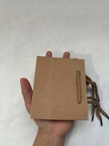 1/5/10入棕色牛皮紙手提袋 禮品袋 適合節日慶典 素色迷你便攜小購物袋 零售袋 婚禮生日手工小企業包裝袋 - 卡其色 - 查看 12