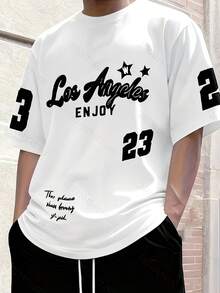 Conjunto de ropa exterior para hombres, camiseta de manga corta de cuello redondo de moda de verano de secado rápido y creativa, con estampado digital 3D de patrón de letras de estilo retro, esencial para entusiastas de la moda callejera, adecuado para uso diario casual, fitness, running, ropa deportiva - Multicolor - Ver 3