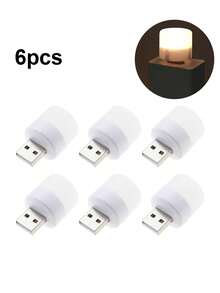 [Đèn ngủ USB] Đèn ngủ mini USB 1 cái/6 cái, LED, nguồn USB, tùy chọn ánh sáng trắng ấm/hồng/xanh dương, dùng cho nhà, xe hơi, phòng ngủ, bàn làm việc, đèn trang trí xe, đèn ngủ để bàn, đèn ngủ cạnh giường. - Nhiều màu - Xem 12