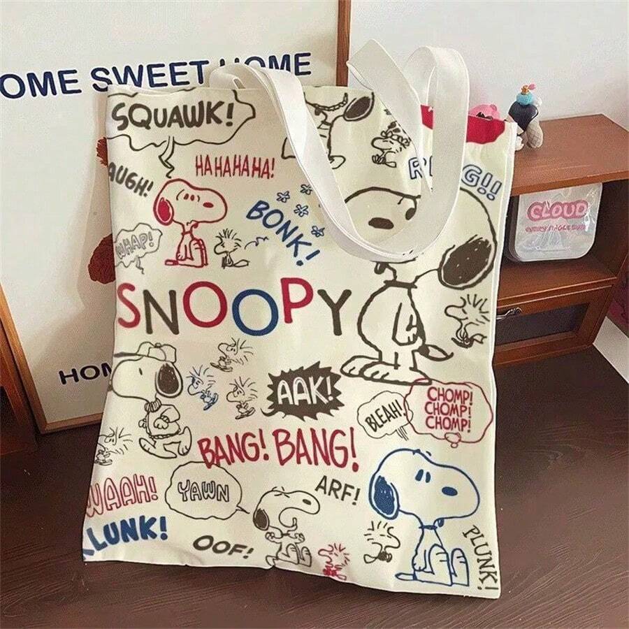 Túi đựng tài liệu có khóa kéo Snoopy BANG, túi vải canvas thời trang chất lượng cao dành cho học sinh. - Xem 1