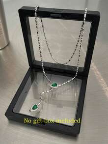 1件装时尚嘻哈绿色蛇皮竹结长项链 - 独特复古男女通用颈链，适合前卫夜店酒吧风格、日常派对佩戴、情侣礼物 - A - 查看 9