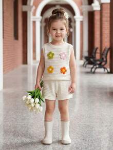 Young Girls Tank Top Co-Ords - White - View 6