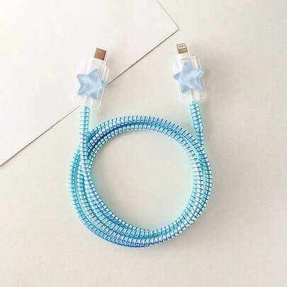 3 Stück Sternkabel Schutz Set, entworfen für Handy Ladekabel. langanhaltend, reißfest, perfektes Geschenk zu Weihnachten, Neujahr oder Geburtstag. Handy Ladegerät Zubehör, Kabel Management für den Schreibtisch, lustiger Kabel Überzug