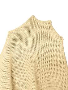 Women's Casual Vacation Versatile Minimalist Loose Comfortable Solid Color Knit Sweater, Off-Shoulder, Spring/Summer - Apricot - View 11