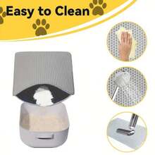 1pc Grey Cat Litter Mat, Small Size Litter Box Mat, Anti-Splash Anti-Tracking, Large Double-Layer EVA Material, Filtration Washable Leak-Proof Litter Mat, Convenient Cleaning, Multiple Sizes Available, Pet Cat Litter Mat - Grey - View 7