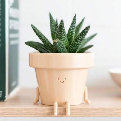 Chậu cây nhỏ Earthling nguyên bản - Chậu cây xinh xắn 10cm - Chậu cây Giáng sinh dành cho cây mọng nước và xương rồng, có nút thoát nước tháo rời, chậu trang trí đáng yêu dành cho người yêu cây.