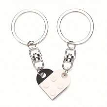 2 pièces Porte-clés détachable en rouge et noir, convient comme cadeau de la Saint-Valentin pour petit ami/petite amie ou cadeau d'anniversaire - Voir 5