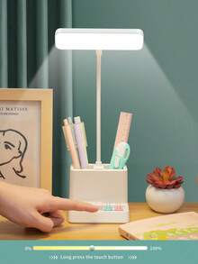 Multifunctional Phone Holder Pen Holder Lamp, Student Dormitory Eye-Caring Reading Study Lamp, Desktop Lamp - 白色 - 查看 6