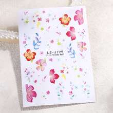 色彩缤纷的花卉、海星、水母和贝壳海洋主题美甲贴纸，适合春夏使用；自粘式，一次性；适合女性美甲师和个人DIY装饰。 - 彩色 - 查看 7
