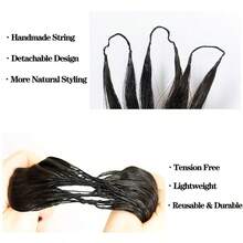 NARNI Feather Crochet Hair For Women Deep Wave Synthetic Crochet Hair Miracle Knots Pre-Separated Knotless 50g Curly Crochet Hair Natural Black Extensions Miracle Knots Hair Bundles Soft Light Weight Deep Wave Texture For Styles - Natural Black - 查看 10