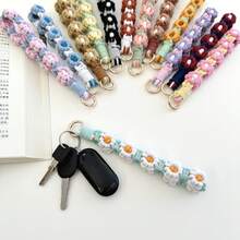 1 chiếc dây đeo điện thoại/móc khóa hình hoa cúc đan thủ công bằng macrame. - Nhiều màu - Xem 1
