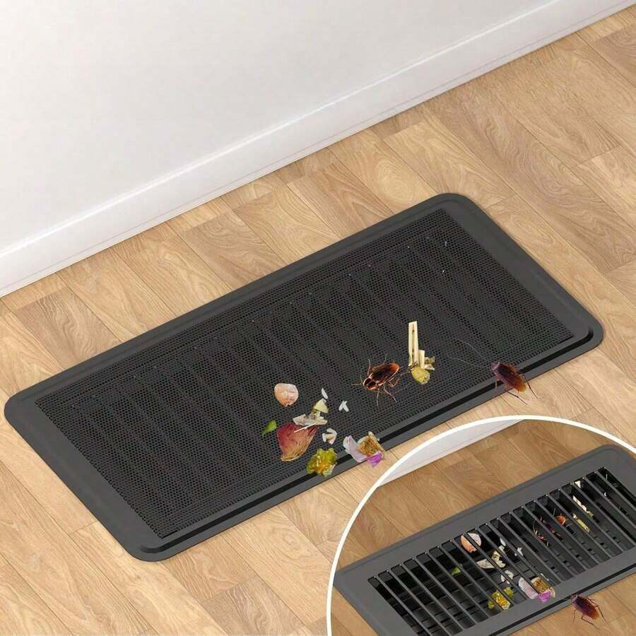 Magnetische Lüftungsabdeckung, staub- und schmutzdichtes Netz, geeignet für Boden- und Deckenlüftungsöffnungen verschiedener Größen, Staubschutzabdeckungen für Decken- und Bodenlüftungsöffnungen. - Schwarz - Übersicht 1