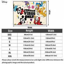 Disney Mickey And Friends Lively Cartoon Group Featuring The Slogan "Vibes Only" With Colorful Heart And Flower Accents Print No-Punch Backdrop, Perfect For Parties, Camping, Home Decor, Scene Setup And Gathering Displays - 0 - View 4
