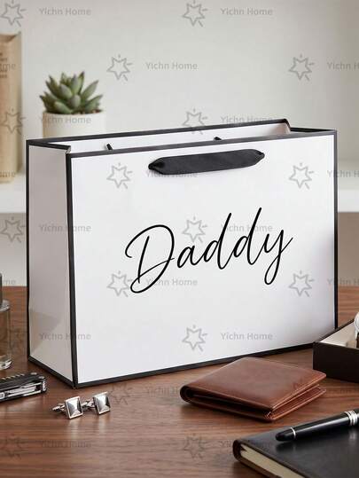 1 pieza Bolsa plegable reutilizable hecha a mano con asa, adecuada para bolsas de compras de papel para mercancía minorista, bolsas de regalo para tiendas especializadas, bodas, cumpleaños, fiestas, decoraciones de fiesta, regalos del Día del Padre