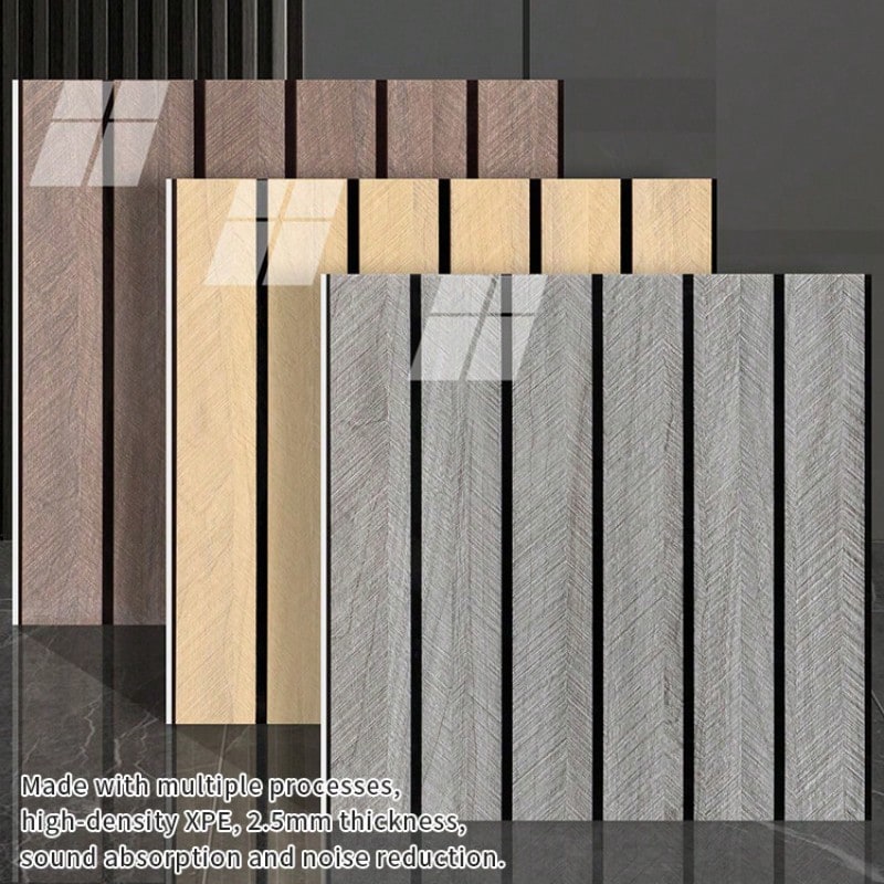 Brodark 10/20片装 30x30厘米 自粘仿木纹条纹墙贴,3D立体墙板,优雅现代设计,防水防潮,可移除不留残胶,是浴室和厨房翻新的理想之选。安装简便,适用于家居装饰墙、公寓装修和商业店铺装饰,经久耐用,持久如新。 - 10/20片裝 - 查看 1