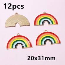 12pcs Rainbow Charms Pendant For DIY Necklace Bracelet Earrings Crafts Jewelry Making Accessories Findings - Rainbow - View 8
